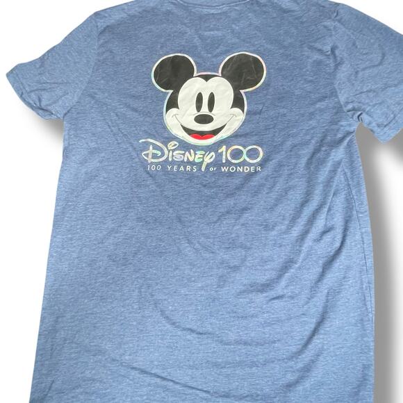 Disney Mens T-Shirt Sz Large Mickey Mouse 100th Anniversary Years Wonder Denim - Picture 8 of 9